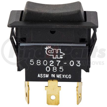 19-1511 by TECTRAN - Rocker Switch - Black Bezel and Actuator, 12VDC, 25 AMP, ON-OFF-ON, S.P.D,T, 3 Blade