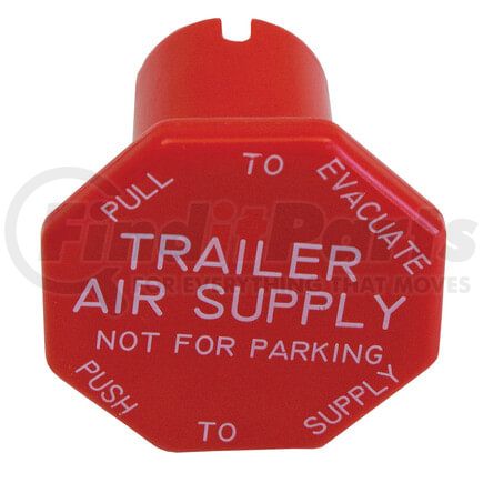 TV298817 by TECTRAN - Trailer Air Brake Air Supply Knob - Red, Octagon, 5/8 in. Shaft, for Trailer Air Supply