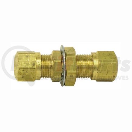 1377-4 by TECTRAN - Air Brake Air Line Union - Brass, 1/4 in. Tube Size, Bulkhead