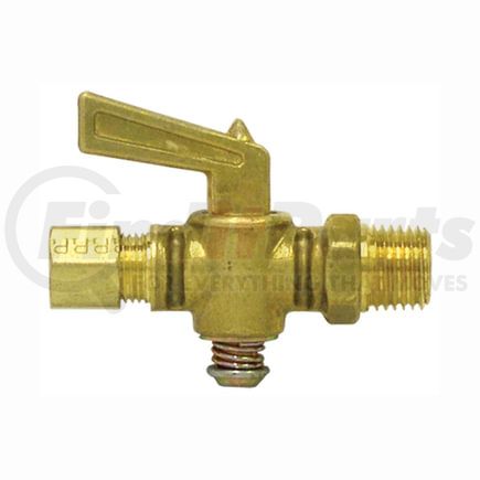 2068-6B by TECTRAN - Air Brake Air Shut-Off Petcock - Brass, 3/8 inches O.D, Compression to Male Pipe