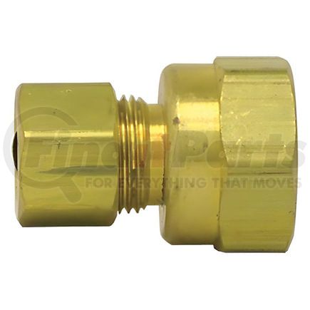 Tectran 66-6A Air Brake Air Line Fitting Compression Fitting - Brass, 3/8 in. Tube, 1/8 in. Thread, Female Connector