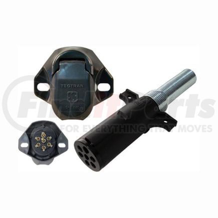 670P-75 by TECTRAN - Trailer Receptacle Socket - 7-Way, Bull Nose, Poly, Bullet, Split Pin Type