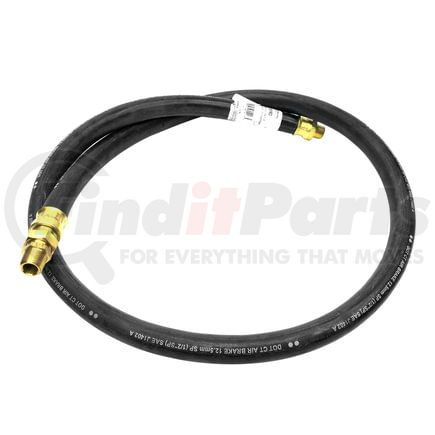 21334 by TECTRAN - 60" Single Swivel End Air Brake Hose Assembly, 1/2" Hose ID, 3/8" End Fittings