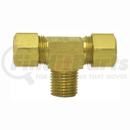 72-4A by TECTRAN - Compression Fitting - Brass, 1/4 in. Tube, 1/8 in. Thread, Male Branch Tee