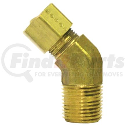 74-6B by TECTRAN - Compression Fitting - Brass, 3/8 in. Tube, 1/4 in. Thread, 45 deg. Elbow