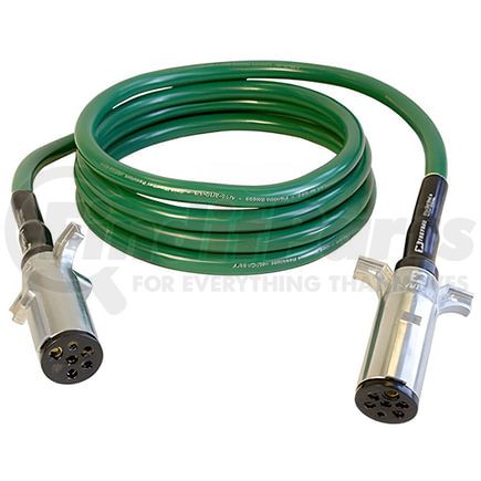 7AAB122MW by TECTRAN - ARTICFLEX 7-Way ABS Duty Straight Cable, Green, 12 ft., Metal Plugs, WeatherSeal