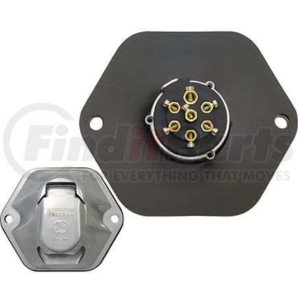 38105 by TECTRAN - Trailer Receptacle Socket - 7-Way, Die-Cast, with Large Mounting Plate