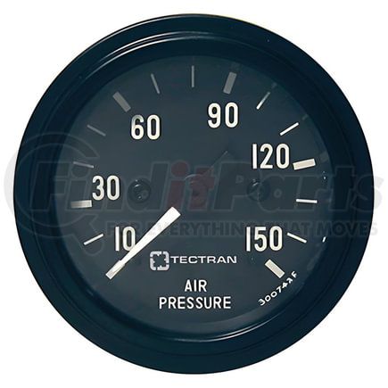 49113 by TECTRAN - Air Pressure Gauge - Black Bezel, 10-150 psi, Mechanical