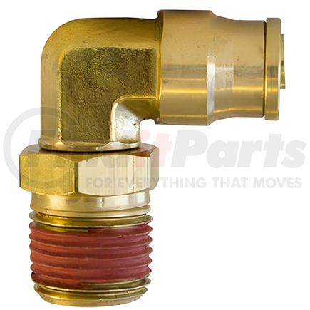 87077 by TECTRAN - DOT 90-Deg Male Elbow Push-Lock Swivel Brass Fitting, 1/4" Tube Size, 1/4" Pipe Thread