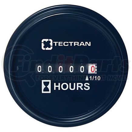 49374 by TECTRAN - Hour Meter Gauge - Black Bezel, Round Snap On Style, 10-80 VDC