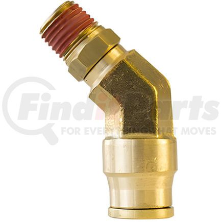 87105 by TECTRAN - DOT 45-Deg Male Elbow Push-Lock Swivel Brass Fitting, 3/8" Tube Size, 1/4" Pipe Thread