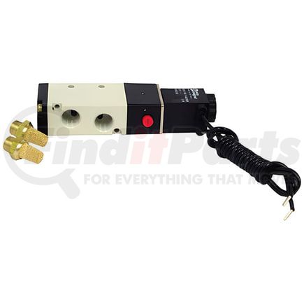 12117 by TECTRAN - Air Brake Solenoid Valve - 4-Way, 12V, with Manual Override and Breathers