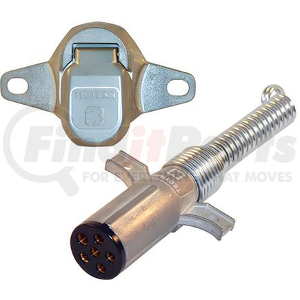 38056 by TECTRAN - Trailer Wiring Plug - Assembly, 6-Way, Die-Cast, with Spring Guard