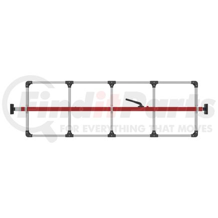 080-01310 by TRAMEC SLOAN - Cargo Bar - SL-30 Series, Fixed Feet, Attached 5 Crossmember Hoop-Red Powder Coat