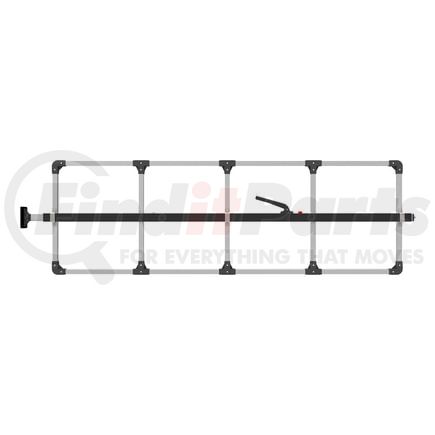 080-01323 by TRAMEC SLOAN - Cargo Bar - SL-30 Articulating, F-Track Ends, Attached 5 Crossmember Hoop-Black Powder Coat