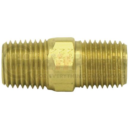 122-B by TECTRAN - Air Brake Pipe Nipple - Brass, 1/4 inches Pipe Thread, Hex