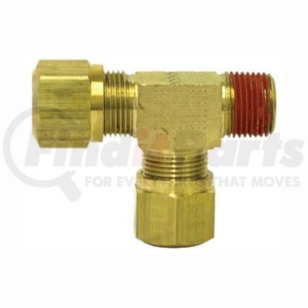 1371-4A by TECTRAN - Air Brake Air Line Thread Run Tee - Brass, 1/4 in. Tube, 1/8 in. Thread