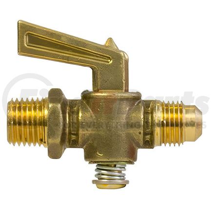 2048-6B by TECTRAN - Air Brake Air Shut-Off Petcock - Brass, SAE 45 deg, Straightway, Ground Plug