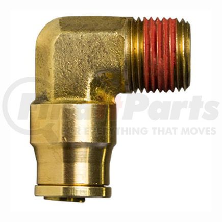 PL1315-6B by TECTRAN - DOT Male Elbow Push-Lock Non-Swivel Brass Fitting, 3/8" Tube Size, 1/4" Pipe Thread