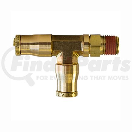 PL1371-4B by TECTRAN - Air Brake Air Line Thread Run Tee - Brass, 1/4 in. Tube, 1/4 in. Thread, Swivel Push-Lock