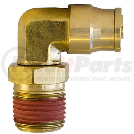 PL136925B by TECTRAN - DOT 90-Deg Male Elbow Push-Lock Swivel Brass Fitting, 5/32" Tube Size, 1/4" Pipe Thread