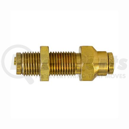 PL1377-6 by TECTRAN - Air Brake Air Line Union - Brass, 3/8 in. Tube Size, Push-Lock, Bulkhead