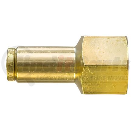 PL1366-6A by TECTRAN - DOT Female Push-Lock Brass Connector Fitting for Nylon Tubing, 3/8" Tube Size