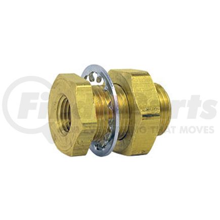 84051 by TECTRAN - Air Brake Frame Coupling - Brass, 1.4 in. Long, 3/8-18 in. Female, 3/8-18 in. Female