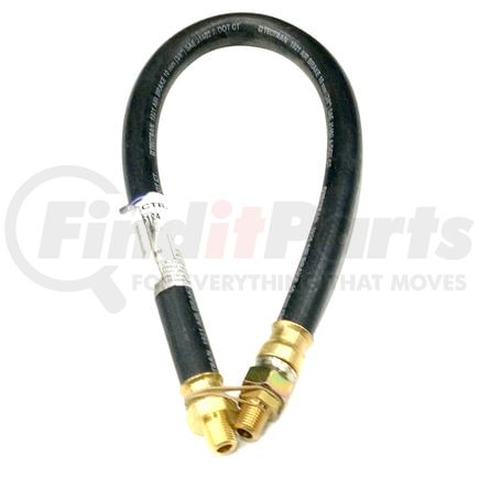 21049 by TECTRAN - 24" Single Swivel End Air Brake Hose Assembly, 3/8 in. Hose ID, 1/4" Ends