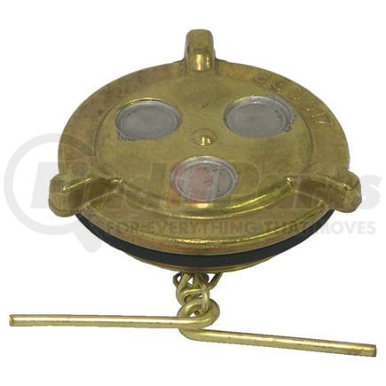 9115 by TECTRAN - Fuel Tank Cap - Brass, 2-1/8 in. dia., Non-Locking, Non-Vented, Male Thread