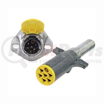 680-E72A by TECTRAN - Trailer Receptacle Socket - 7-Way, Auxiliary, Die-Cast, Screw, Solid Pin Type