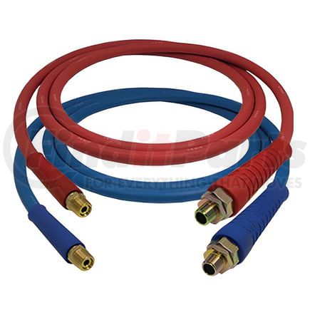 13B12201 by TECTRAN - 3/8" Air Brake Blue Jumper Hose with FLEXGrip-HD Handles, 1/2" LifeSwivel Fittings, 12 ft