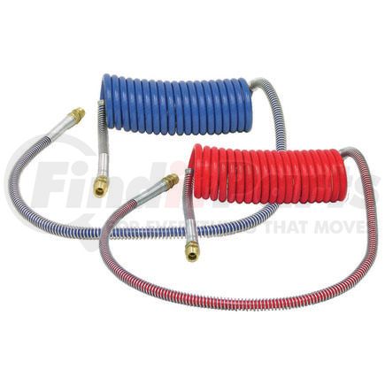 Tectran 17220-024 Air Brake Hose 20 ft. Red and Blue Industry Grade Air Coil with LIFESwivel Fittings, 24" x 12" Lead Lengths