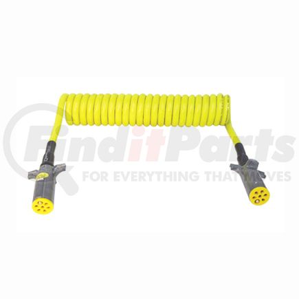 7ATG612EG by TECTRAN - Trailer Power Cable - 20, ft. 7-Way, Powercoil, Auxiliary, Yellow, Spring Guards