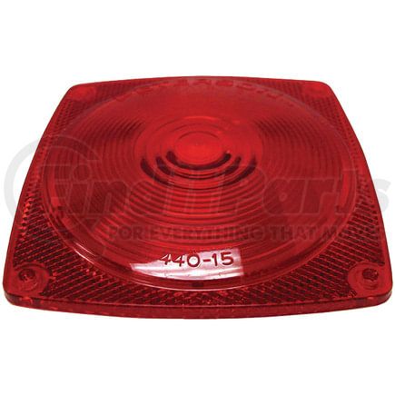 440-15 by PETERSON LIGHTING - Acrylic Replacement Stop/Turn/Tail Light Lens, Red, without Reflex