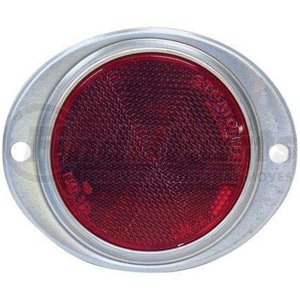 B472R by PETERSON LIGHTING - 3" Oval Aluminum Red Reflector with Acrylic Lens, Surface-Mount, Bulk Pack