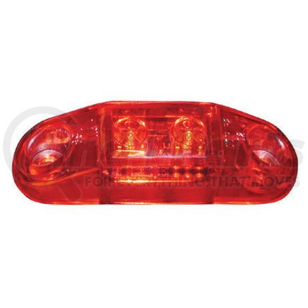 M168R by PETERSON LIGHTING - 2.6" x 0.75" Oblong 2-LED Red Clearance/Marker Light, Stripped Wire, Bulk Pack