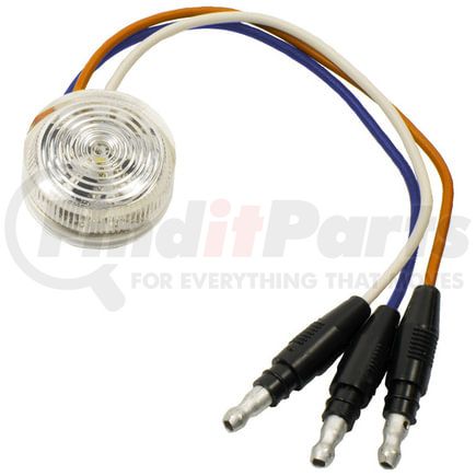 M186CTP-BT3 by PETERSON LIGHTING - 1 3/8" White Single Diode LED Auxiliary TPMS Malfunction Light, DOT XL 8" Leads, Bulk Pack