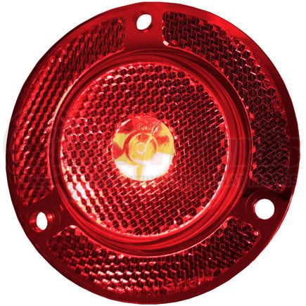 M190FR-CLP by PETERSON LIGHTING - 2" Round Single Diode Clearance/Marker Light, Red Lens, with Reflex Flange, with Clip, Bulk Pack