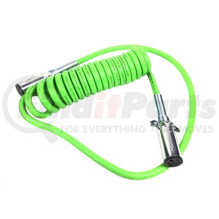 37534 by TECTRAN - Trailer Power Cable - 15 ft., 7-Way, V-Line, Powercoil, ABS, Light Green