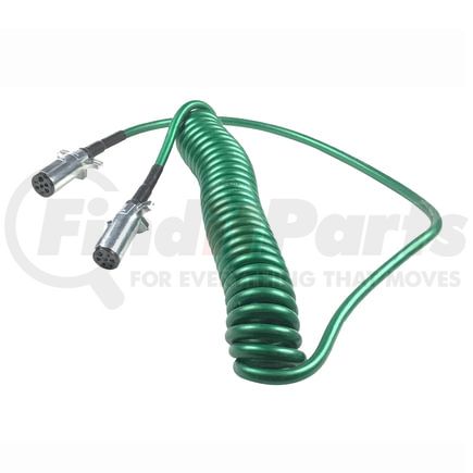 37093 by TECTRAN - Trailer Power Cable - 20 ft., 7-Way, Powercoil, ABS, Green, with WeatherSeal