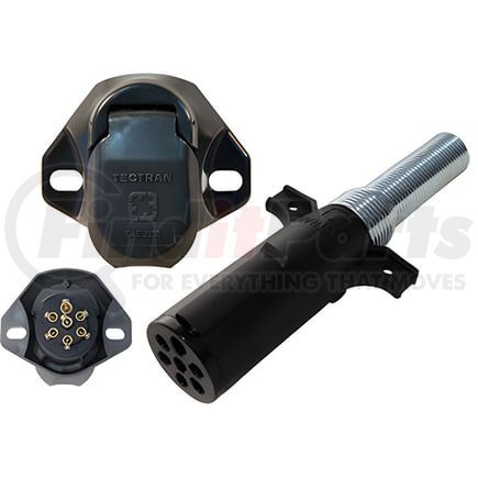 38188 by TECTRAN - Trailer Receptacle Socket - 7-Way, Bull Nose, Poly, Bullet, Split Pin Type, with Clip