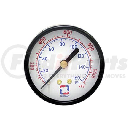 49007 by TECTRAN - Brake Pressure Gauge - Bottom Mount, 2.5 in. diameter, 0 - 160 psi