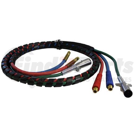 13A1201S by TECTRAN - Air Brake Hose and Power Cable Assembly - 12 ft., Red and Blue, 3-in-1, Industry Grade