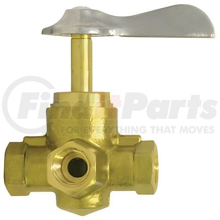 90142 by TECTRAN - Shut-Off Valve - Brass, 1/4 in. Thread, 1-3/8 in. Stem, 3-Way Valve, Female Pipe