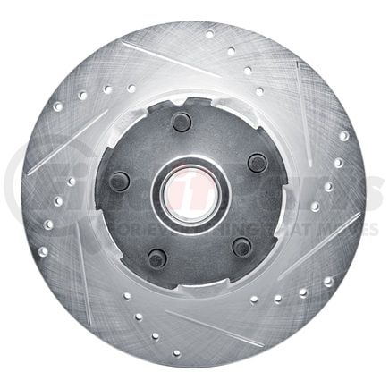 631-54040R by DYNAMIC FRICTION COMPANY - Brake Rotor - Drilled and Slotted - Silver