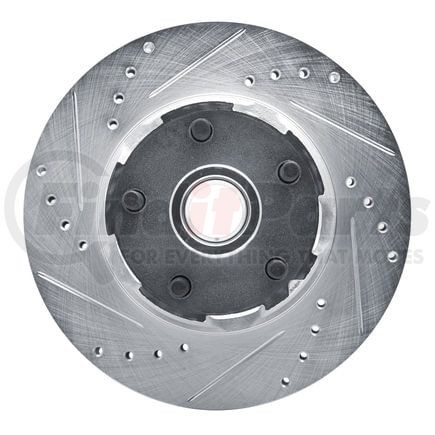 631-54040L by DYNAMIC FRICTION COMPANY - Brake Rotor - Drilled and Slotted - Silver