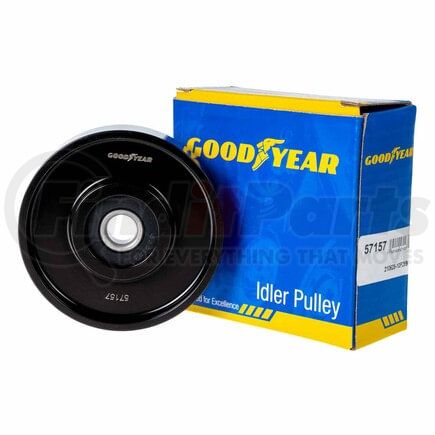 57157 by GOODYEAR BELTS - Accessory Drive Belt Idler Pulley - FEAD Pulley, 3.3 in. Outside Diameter, Steel