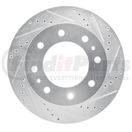 631-40078R by DYNAMIC FRICTION COMPANY - Brake Rotor - Drilled and Slotted - Silver