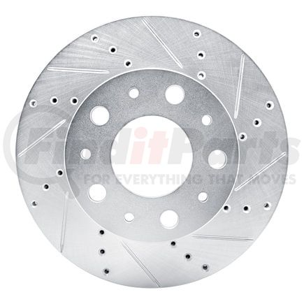 631-40114R by DYNAMIC FRICTION COMPANY - Brake Rotor - Drilled and Slotted - Silver